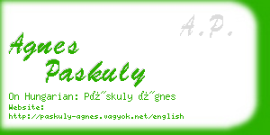 agnes paskuly business card